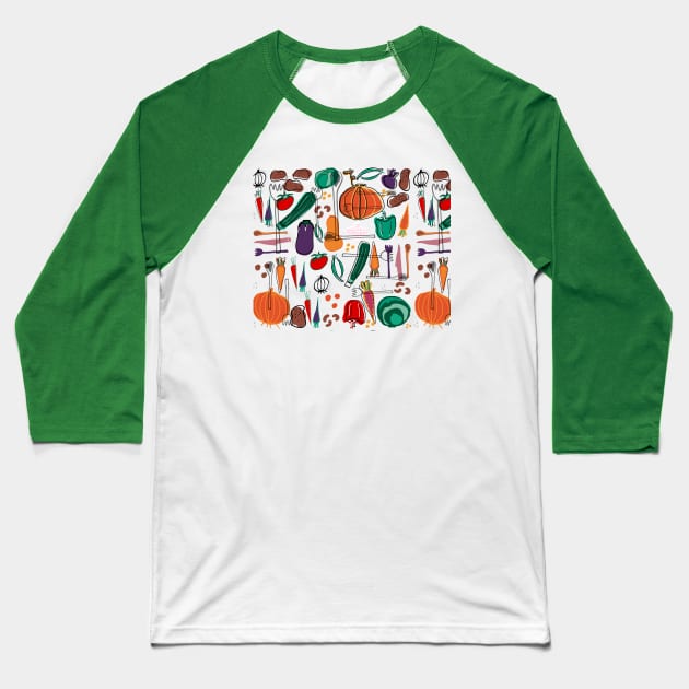 Fall veggies Baseball T-Shirt by bruxamagica